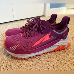 Altra Olympus 5 Trail Running Shoes Vibram Soles in Raspberry